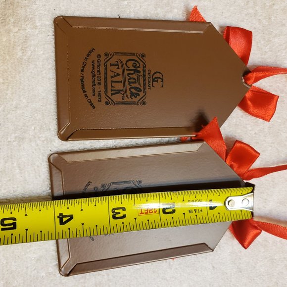 2 Ornaments Chalkboard Tag Look Seasons Greetings Do Not Open Until Christmas - Picture 5 of 5